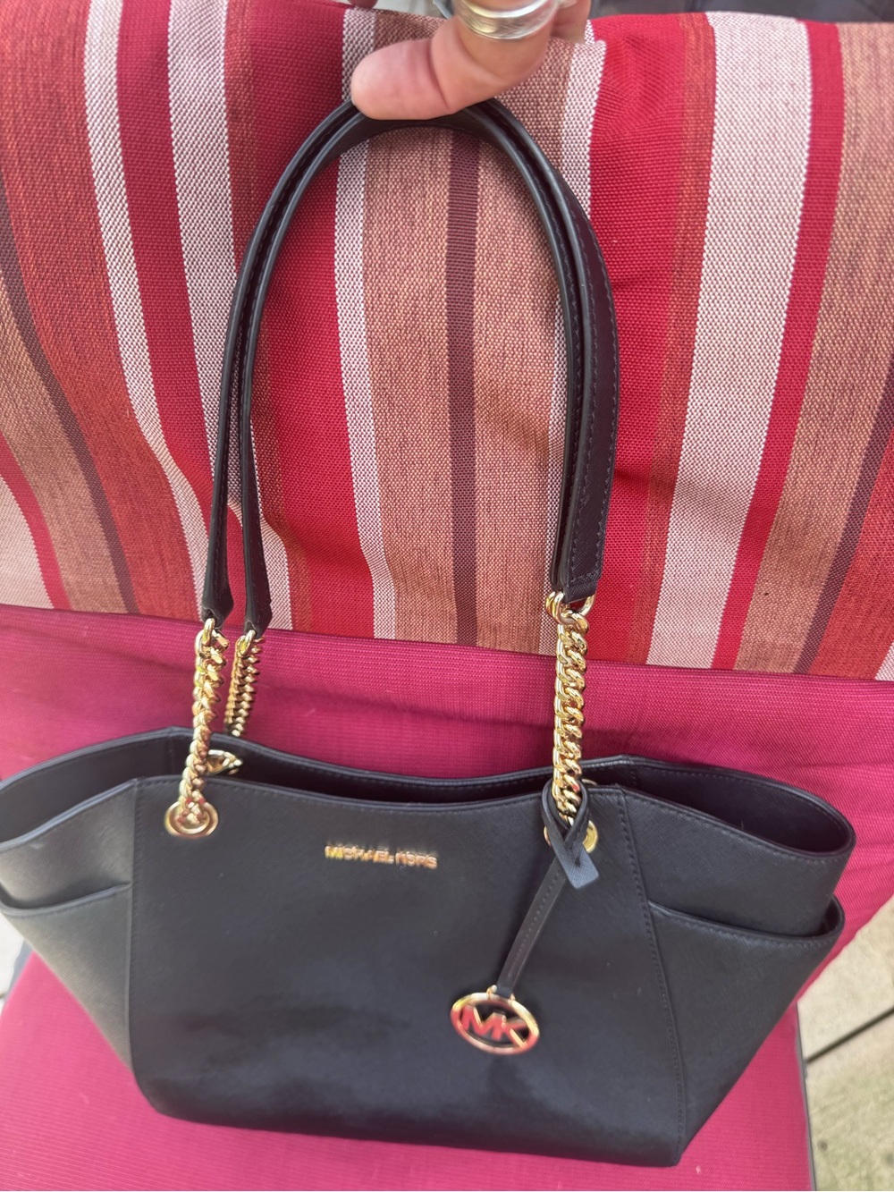 Michael Kors Black Saffiano Tote with Gold Hardware - Picture 2 of 5